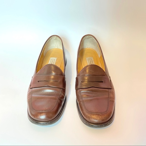 Coach J115 Brown Leather Penny Loafer - Picture 3 of 10